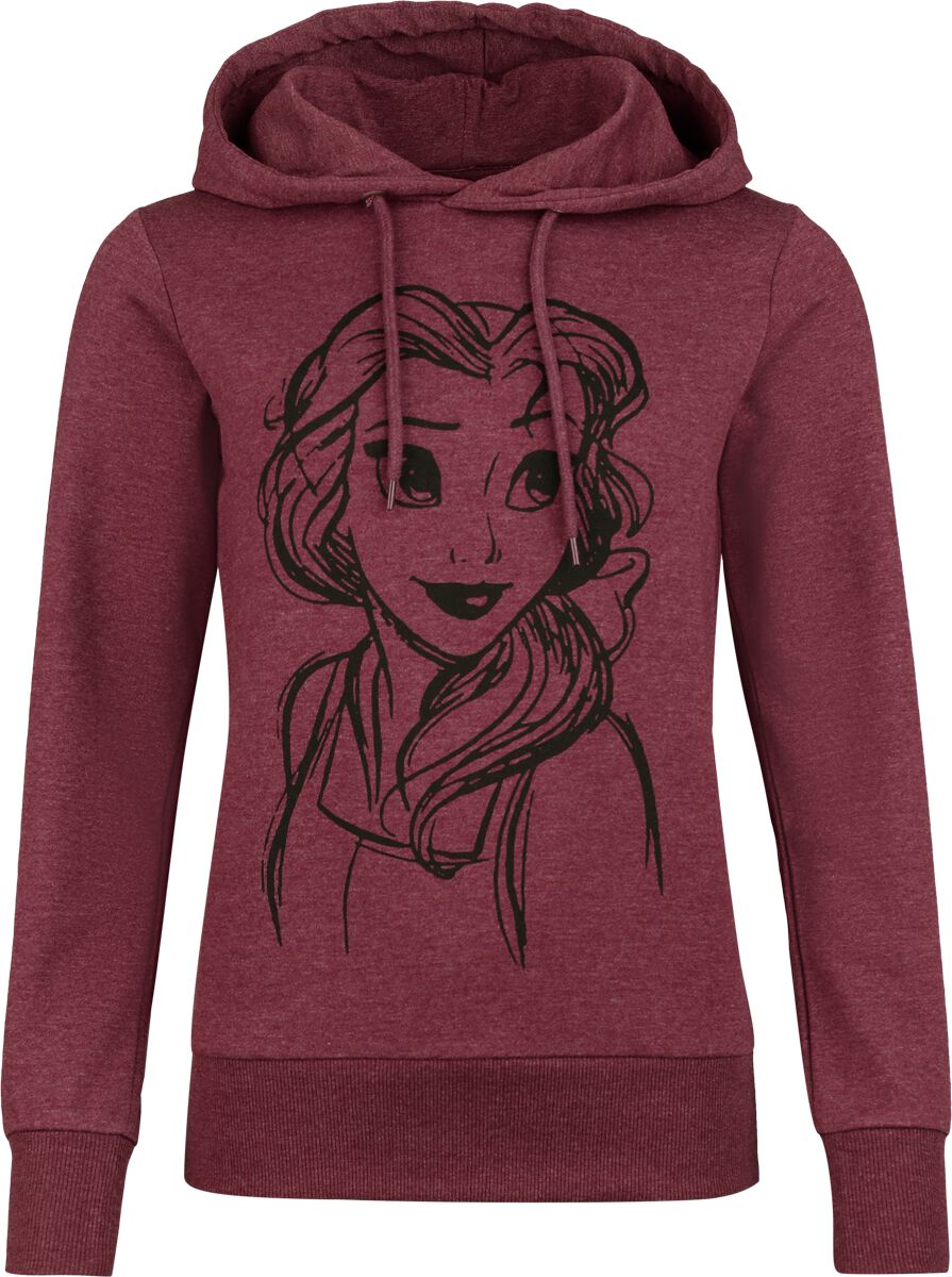 Sweat-shirt à capuche Disney de Princesses Disney - Belle - S à 3XL - pour Femme - rouge chiné - Princesses Disney