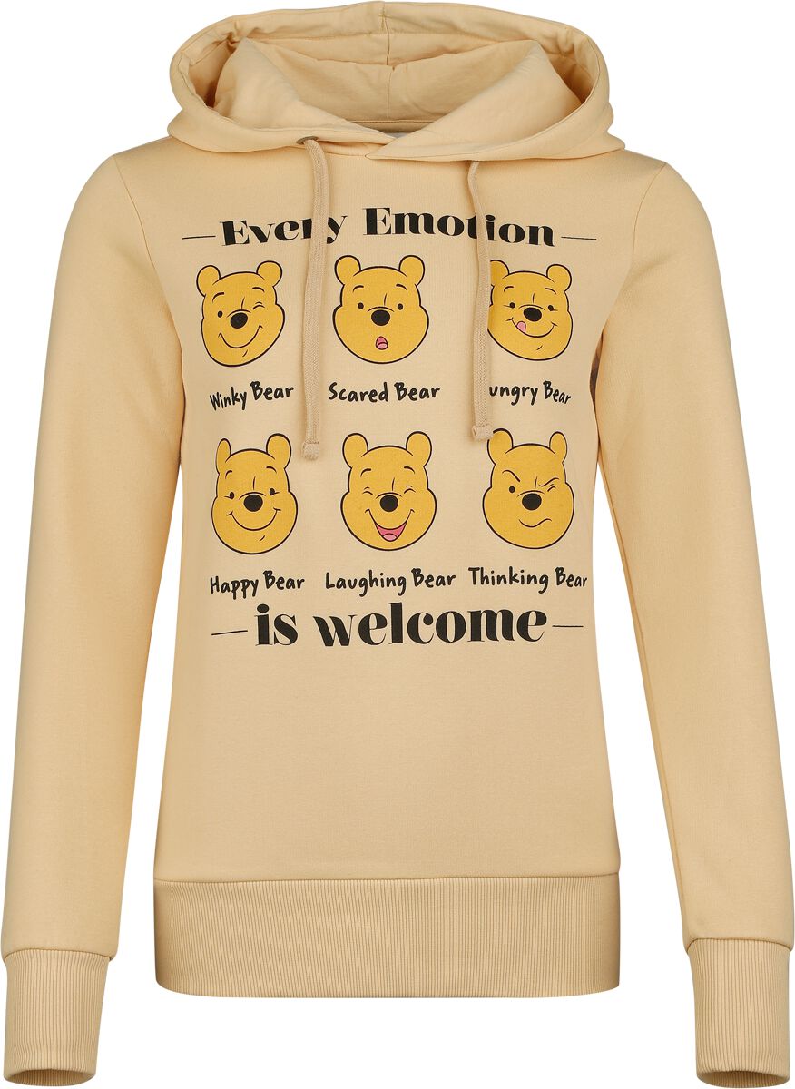 Sweat-shirt à capuche Disney de Winnie L'Ourson - Every Emotion Is Welcome - S à 3XL - pour Femme - beige - Winnie L'Ourson