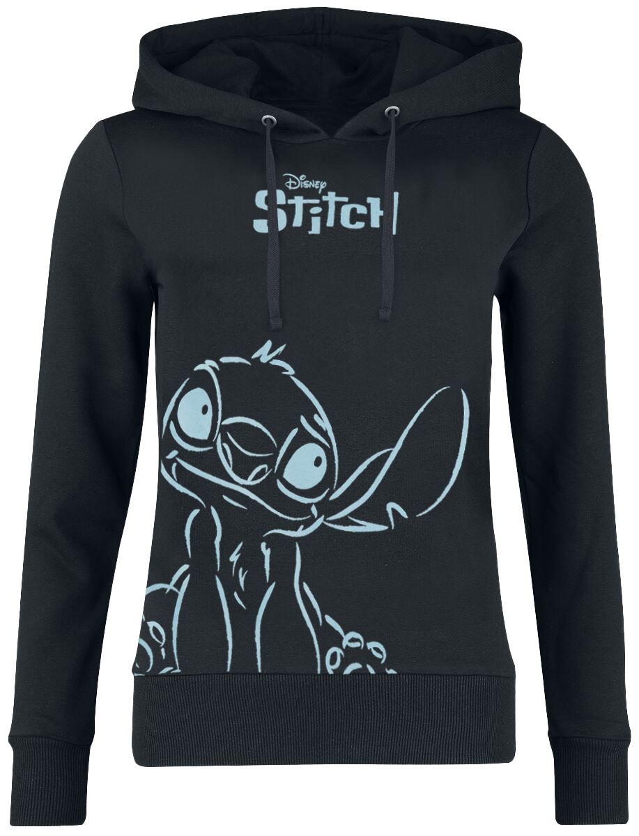 Sweat-shirt à capuche Disney de Lilo & Stitch - Stitch - S à 3XL - pour Femme - noir - Lilo & Stitch
