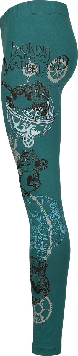 Legging Disney de Alice au Pays des Merveilles - Looking For Wonderland - S à 3XL - pour Femme - pétrole - Alice au Pays des Merveilles - View 2