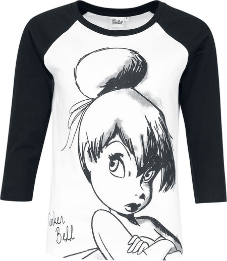 T-Shirt Manches courtes Disney de Peter Pan - Tinker Bell - Sketch - S à 3XL - pour Femme - blanc/noir - Peter Pan