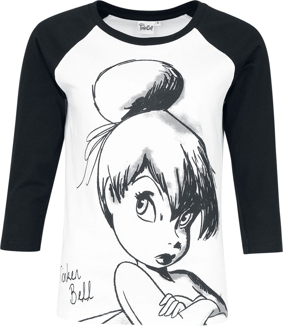 T-Shirt Manches courtes Disney de Peter Pan - Tinker Bell - Sketch - S à 3XL - pour Femme - blanc/noir - Peter Pan
