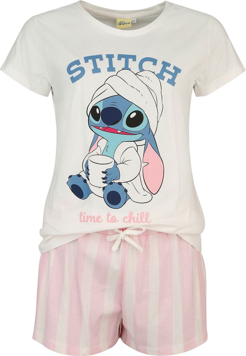 Pyjama Disney de Lilo & Stitch - Stitch - Time To Chill - S à 3XL - pour Femme - blanc cassé/rose - Lilo & Stitch