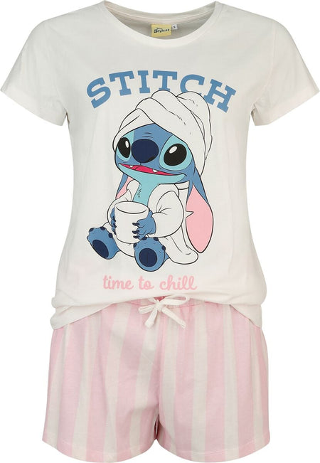 Pyjama Disney de Lilo & Stitch - Stitch - Time To Chill - S à 3XL - pour Femme - blanc cassé/rose - Lilo & Stitch