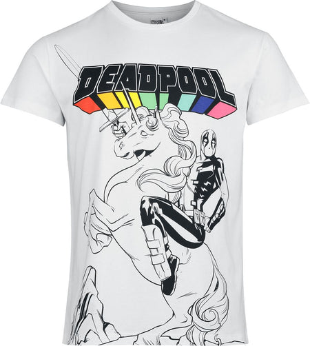 T-Shirt Manches courtes  de Deadpool - Licorne - S à 3XL - pour Homme - blanc - Deadpool