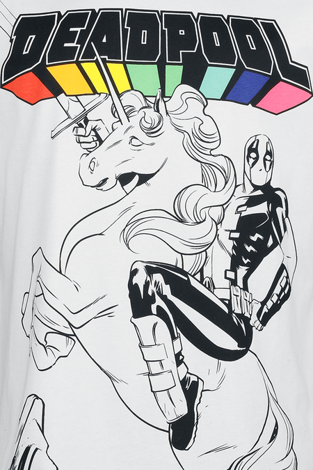 T-Shirt Manches courtes  de Deadpool - Licorne - S à 3XL - pour Homme - blanc - Deadpool - View 2