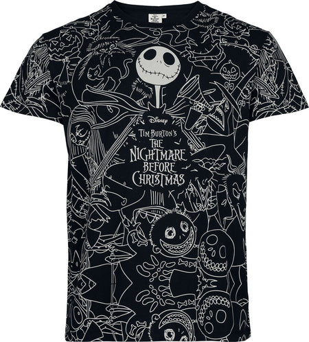 T-Shirt Manches courtes Disney de L'Étrange Noël De Monsieur Jack - Personnages - S à 3XL - pour Homme - noir - L'Étrange Noël De Monsieur Jack