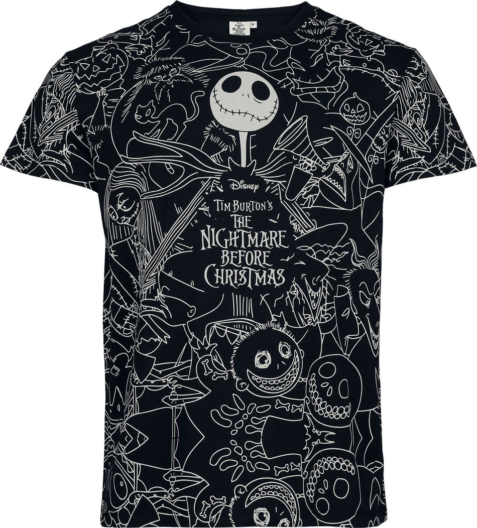 T-Shirt Manches courtes Disney de L'Étrange Noël De Monsieur Jack - Personnages - S à 3XL - pour Homme - noir - L'Étrange Noël De Monsieur Jack