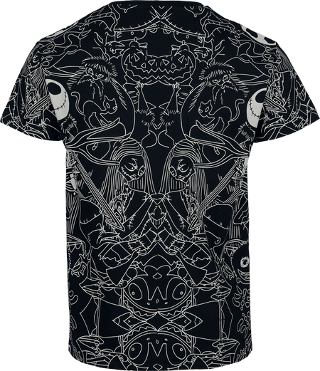T-Shirt Manches courtes Disney de L'Étrange Noël De Monsieur Jack - Personnages - S à 3XL - pour Homme - noir - L'Étrange Noël De Monsieur Jack - View 2