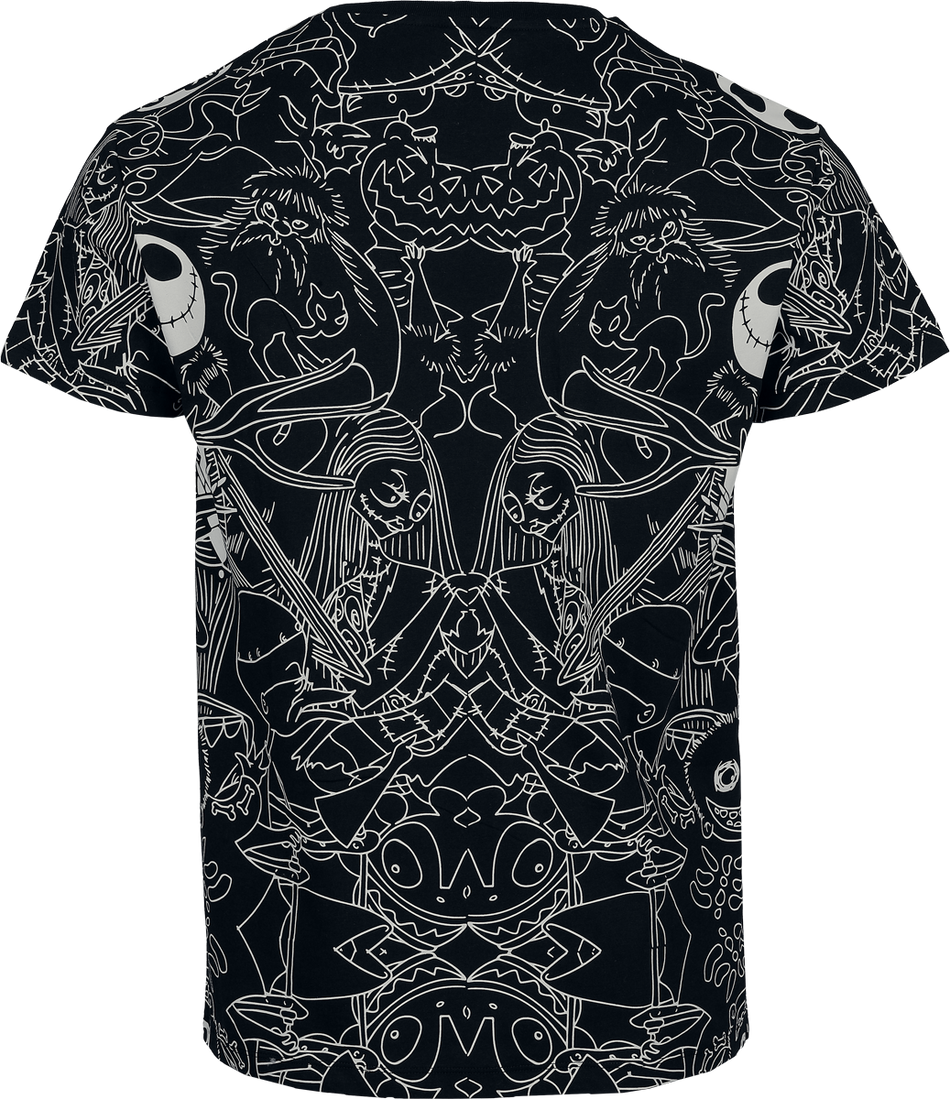 T-Shirt Manches courtes Disney de L'Étrange Noël De Monsieur Jack - Personnages - S à 3XL - pour Homme - noir - L'Étrange Noël De Monsieur Jack - View 2