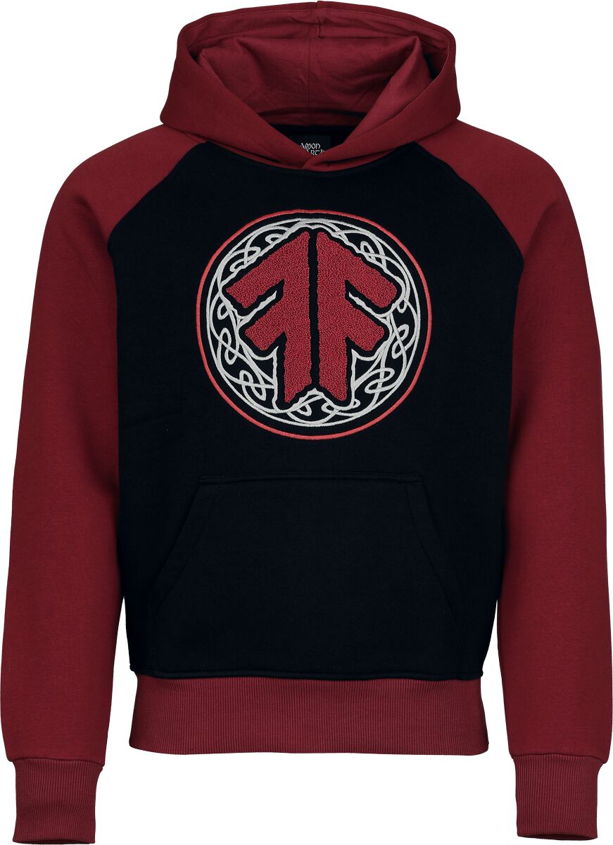 Sweat-shirt à capuche  de Amon Amarth - Logo - S à XXL - pour Homme - noir/bourgogne - Amon Amarth