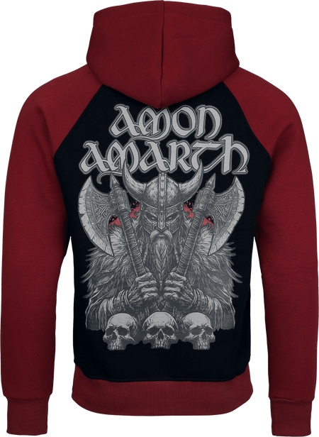 Sweat-shirt à capuche  de Amon Amarth - Logo - S à XXL - pour Homme - noir/bourgogne - Amon Amarth - View 2