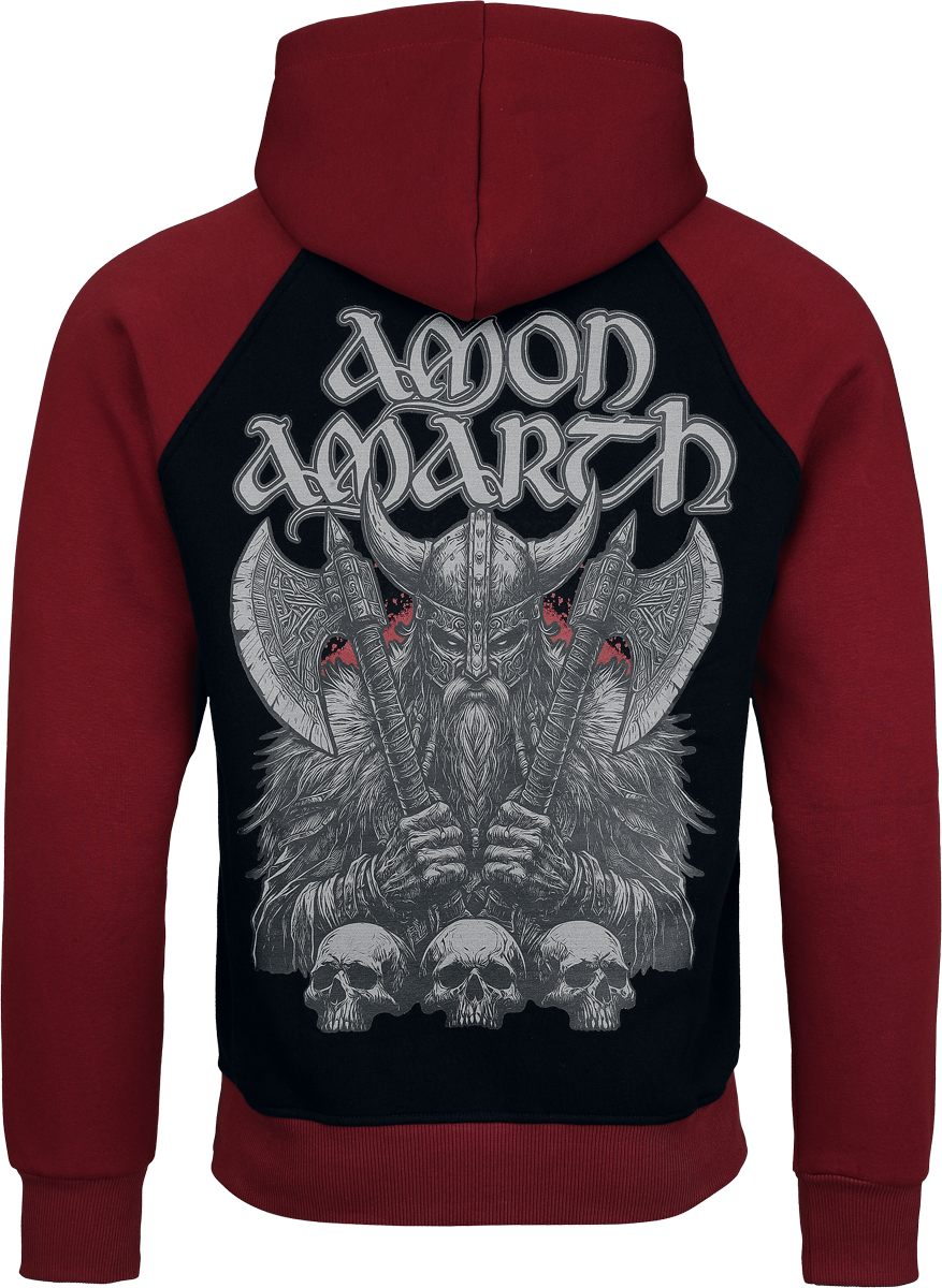 Sweat-shirt à capuche  de Amon Amarth - Logo - S à XXL - pour Homme - noir/bourgogne - Amon Amarth - View 2
