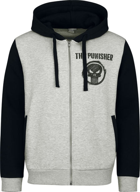 Sweat-shirt zippé à capuche Disney de The Punisher - Skull - S à 3XL - pour Homme - gris/anthracite - The Punisher