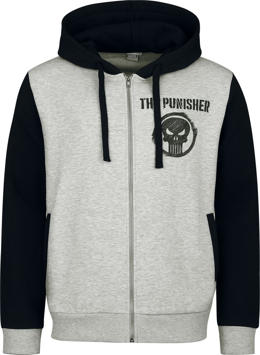 Sweat-shirt zippé à capuche Disney de The Punisher - Skull - S à 3XL - pour Homme - gris/anthracite - The Punisher
