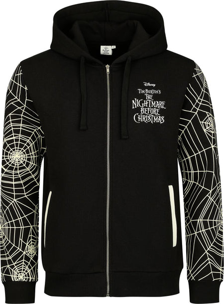 Sweat-shirt zippé à capuche Disney de L'Étrange Noël De Monsieur Jack - Jack Skellingtion - Faces - S à XL - pour Homme - noir/blanc - L'Étrange Noël De Monsieur Jack