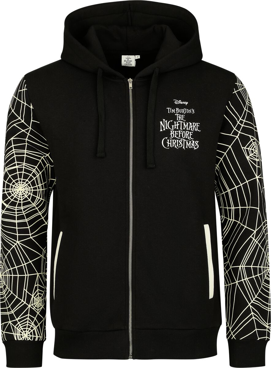 Sweat-shirt zippé à capuche Disney de L'Étrange Noël De Monsieur Jack - Jack Skellingtion - Faces - S à XXL - pour Homme - noir/blanc - L'Étrange Noël De Monsieur Jack