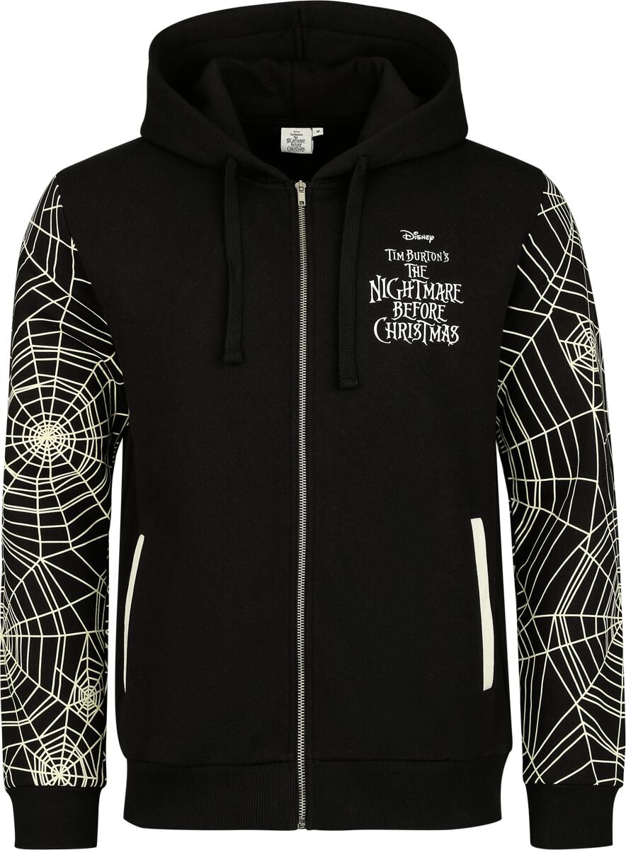 Sweat-shirt zippé à capuche Disney de L'Étrange Noël De Monsieur Jack - Jack Skellingtion - Faces - S à 3XL - pour Homme - noir/blanc - L'Étrange Noël De Monsieur Jack