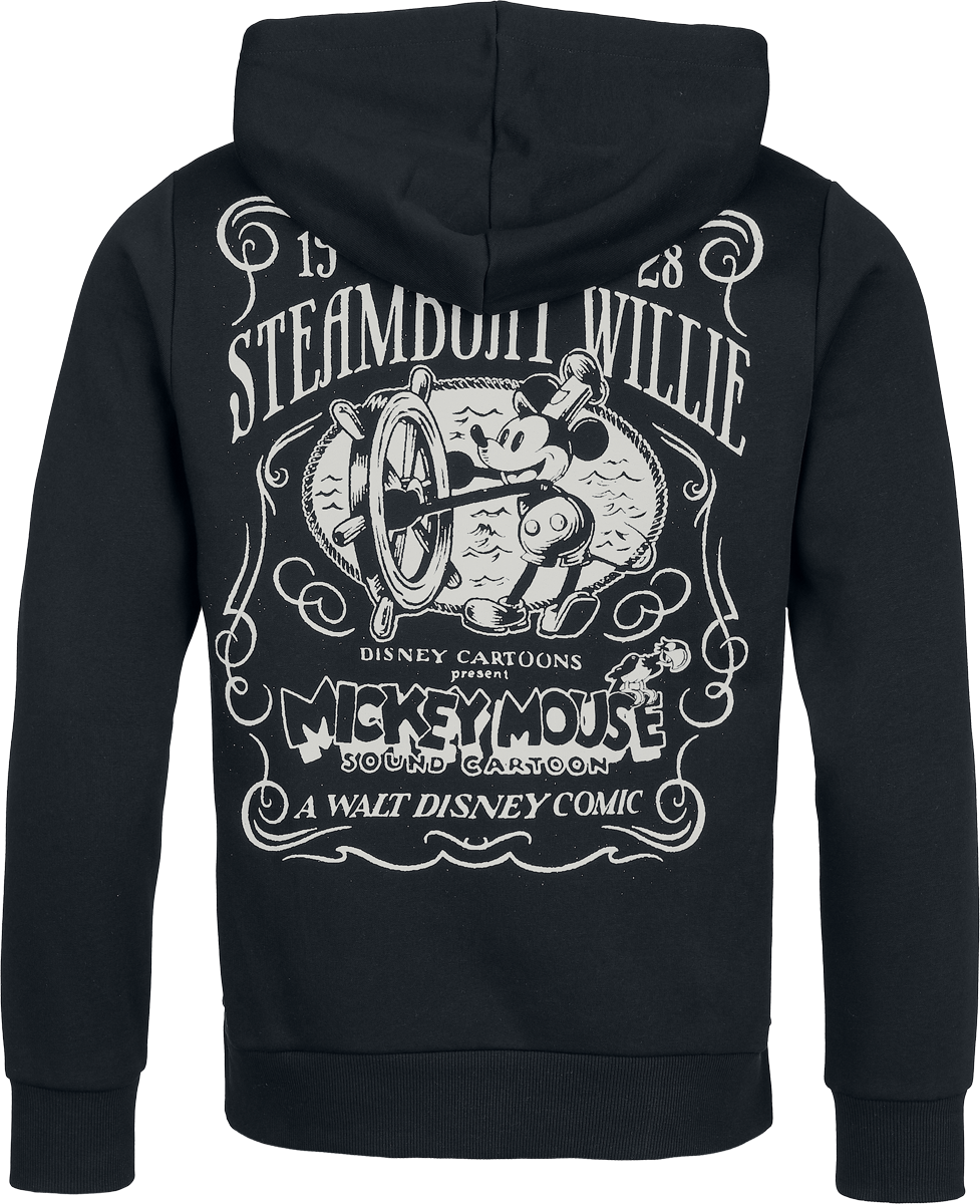 Sweat-shirt à capuche Disney de Mickey Mouse - Steamboat Willie - S à 3XL - pour Homme - noir - Mickey Mouse - View 2