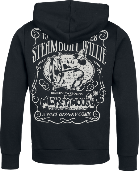 Sweat-shirt à capuche Disney de Mickey Mouse - Steamboat Willie - S à 3XL - pour Homme - noir - Mickey Mouse - View 2
