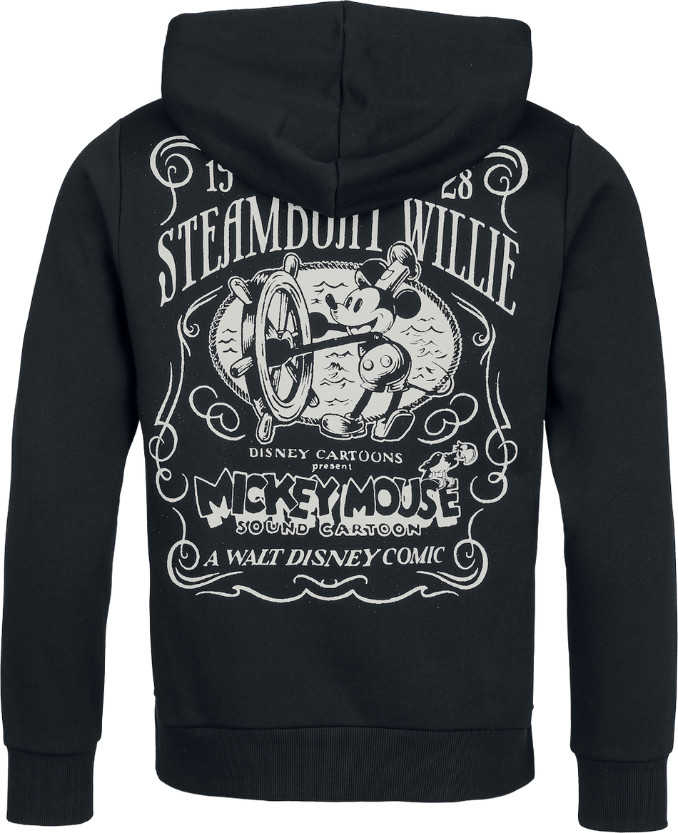 Sweat-shirt à capuche Disney de Mickey Mouse - Steamboat Willie - S à 3XL - pour Homme - noir - Mickey Mouse - View 2