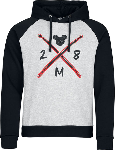 Sweat-shirt à capuche Disney de Mickey Mouse - Rock Out Loud - S à 3XL - pour Homme - gris/noir - Mickey Mouse