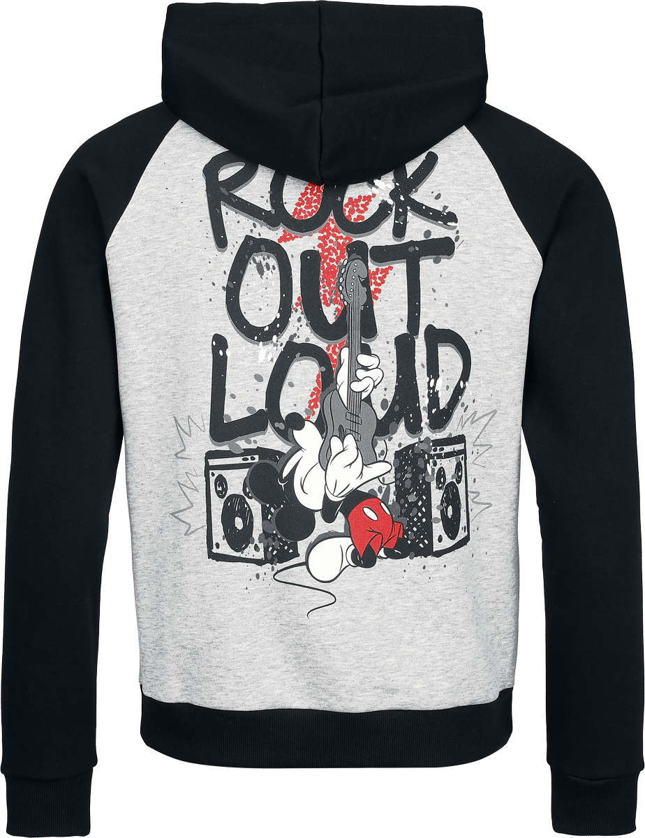 Sweat-shirt à capuche Disney de Mickey Mouse - Rock Out Loud - S à 3XL - pour Homme - gris/noir - Mickey Mouse - View 2