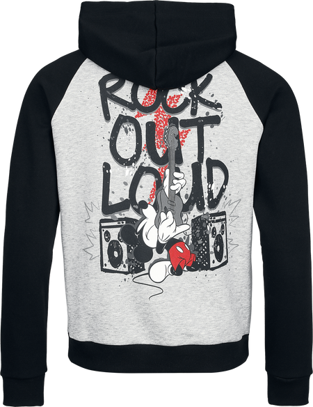 Sweat-shirt à capuche Disney de Mickey Mouse - Rock Out Loud - S à 3XL - pour Homme - gris/noir - Mickey Mouse - View 2