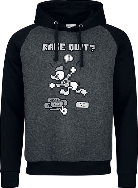 Sweat-shirt à capuche Disney de Mickey & Minnie Mouse - Donald Duck - Rage Quit - S à 3XL - pour Homme - anthracite/noir - Mickey & Minnie Mouse