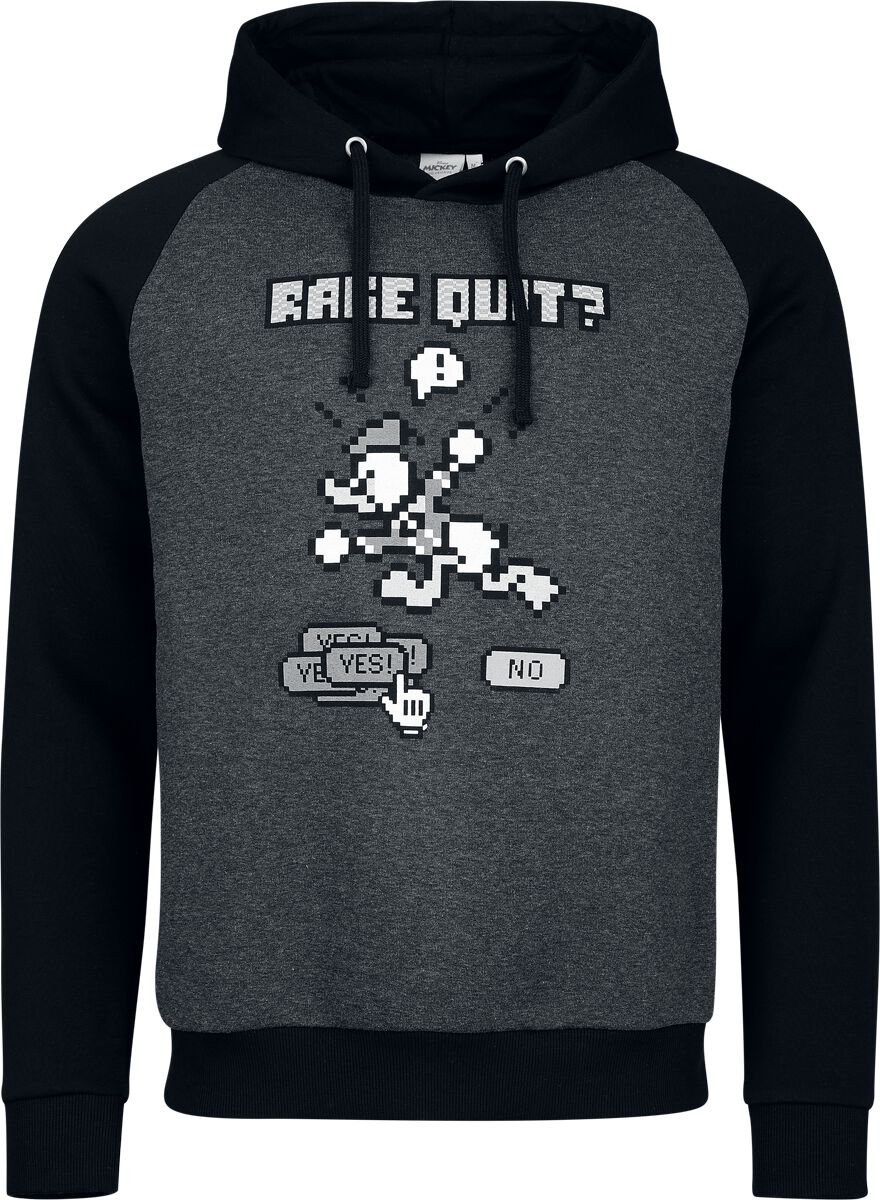 Sweat-shirt à capuche Disney de Mickey & Minnie Mouse - Donald Duck - Rage Quit - S à 3XL - pour Homme - anthracite/noir - Mickey & Minnie Mouse