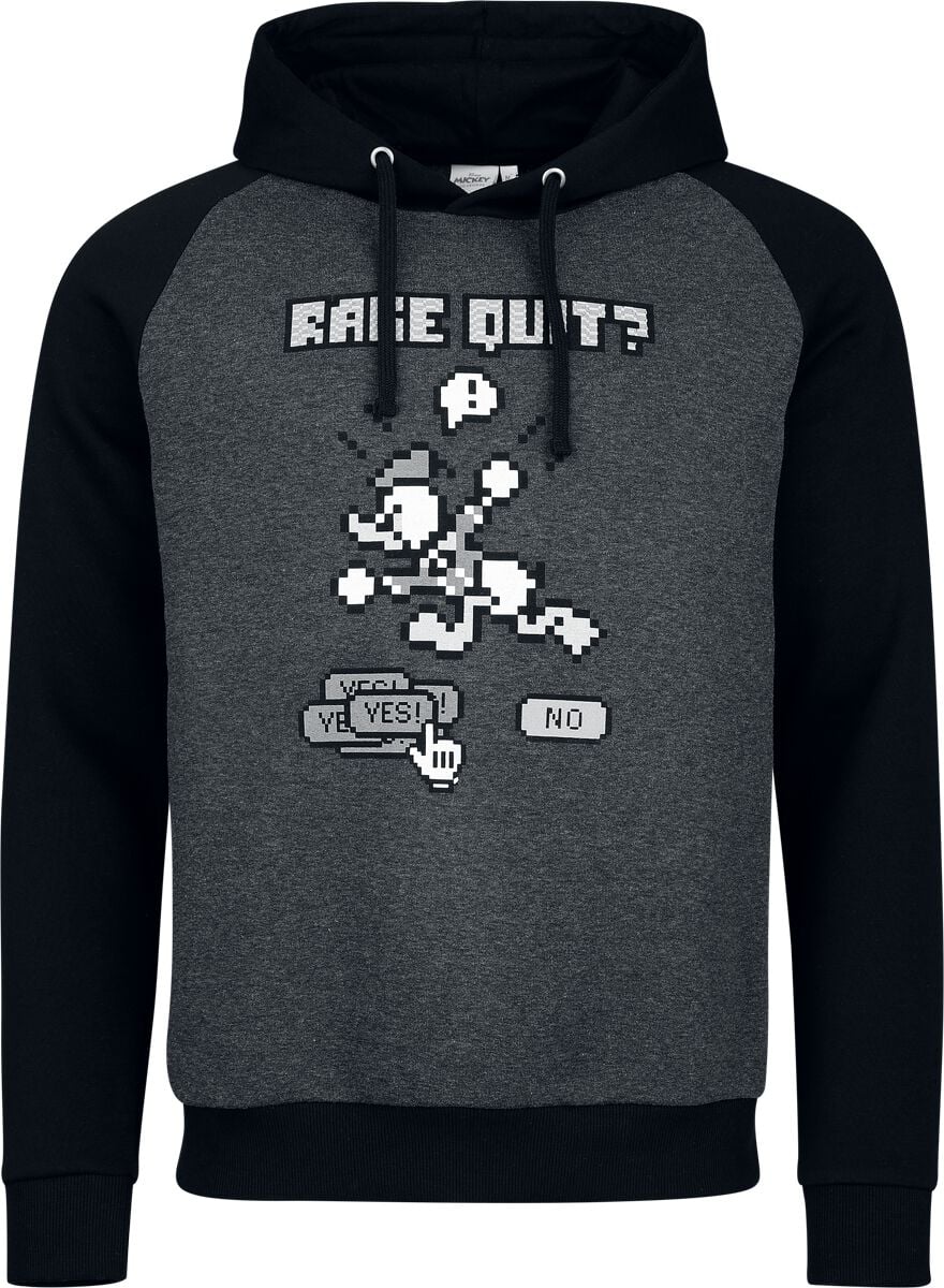 Sweat-shirt à capuche Disney de Mickey & Minnie Mouse - Donald Duck - Rage Quit - S à 3XL - pour Homme - anthracite/noir - Mickey & Minnie Mouse