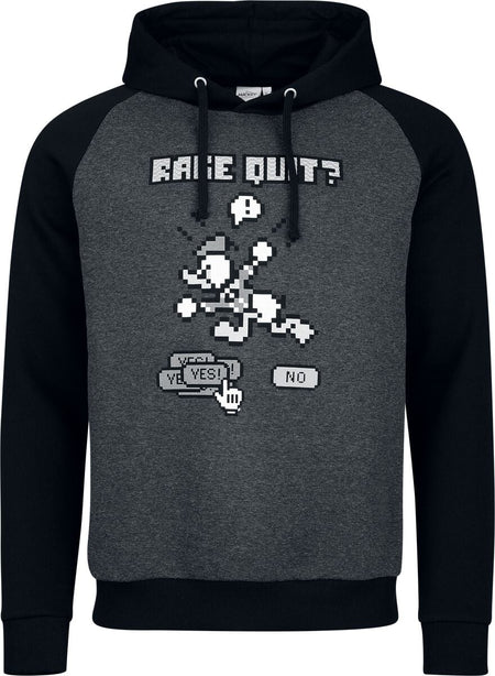 Sweat-shirt à capuche Disney de Mickey & Minnie Mouse - Donald Duck - Rage Quit - S à 3XL - pour Homme - anthracite/noir - Mickey & Minnie Mouse