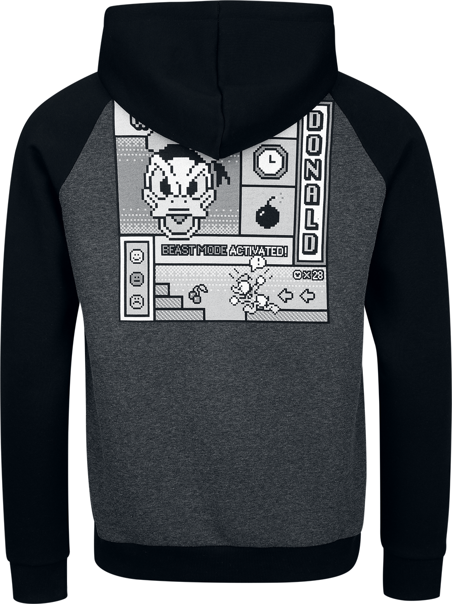 Sweat-shirt à capuche Disney de Mickey & Minnie Mouse - Donald Duck - Rage Quit - S à 3XL - pour Homme - anthracite/noir - Mickey & Minnie Mouse - View 2