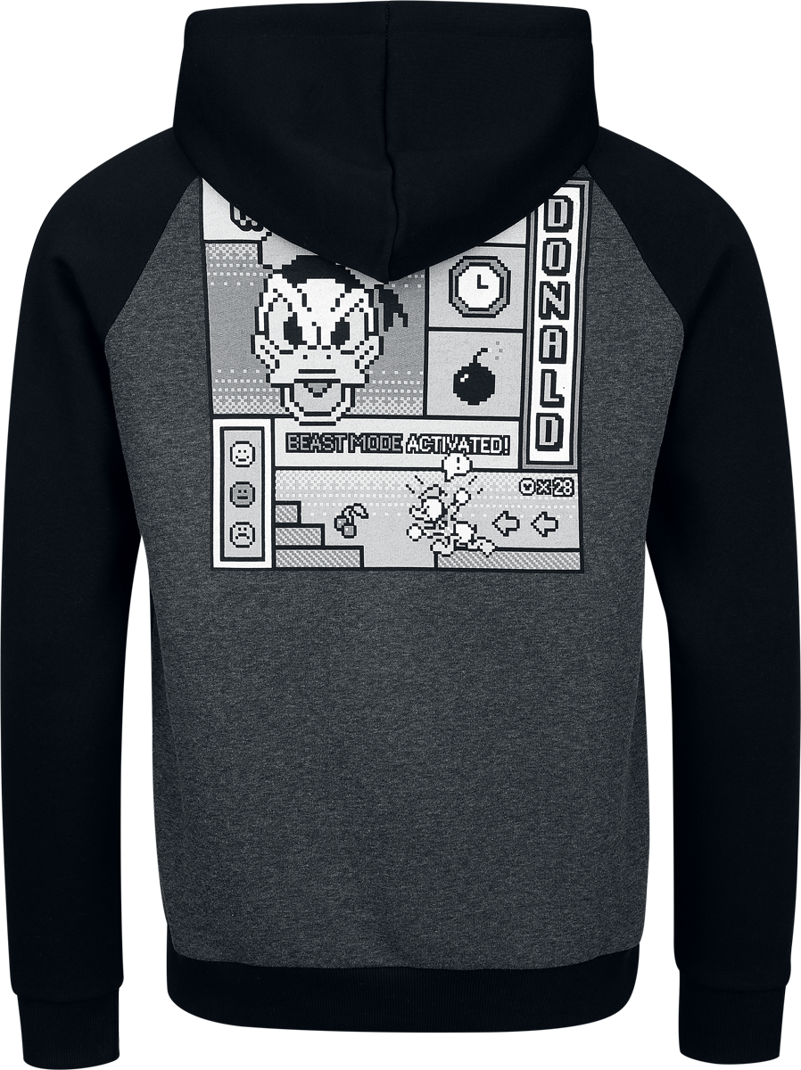 Sweat-shirt à capuche Disney de Mickey & Minnie Mouse - Donald Duck - Rage Quit - S à 3XL - pour Homme - anthracite/noir - Mickey & Minnie Mouse - View 2