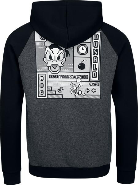 Sweat-shirt à capuche Disney de Mickey & Minnie Mouse - Donald Duck - Rage Quit - S à 3XL - pour Homme - anthracite/noir - Mickey & Minnie Mouse - View 2