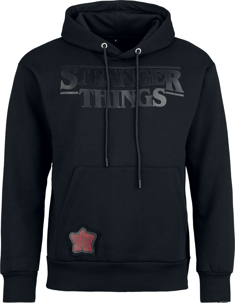 Sweat-shirt à capuche  de Stranger Things - Heat Logo - Noir Sur Noir - M à XL - pour Homme - noir - Stranger Things