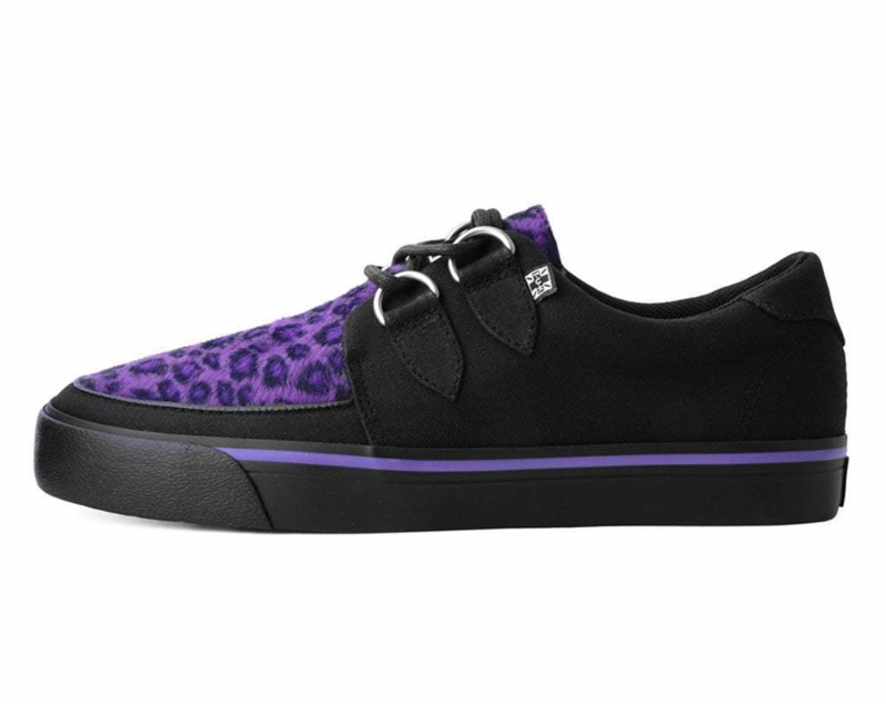Baskets Gothic de T.U.K - Creeper Trainers VIOLET LÉOPARD - EU37 à EU42 - pour Femme - noir/violet - T.U.K - View 2