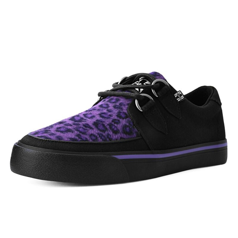 Baskets Gothic de T.U.K - Creeper Trainers VIOLET LÉOPARD - EU37 à EU42 - pour Femme - noir/violet - T.U.K