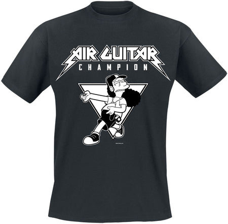 T-Shirt Manches courtes  de Les Simpson - Air Guitar Champion - S à XXL - pour Homme - noir - Les Simpson