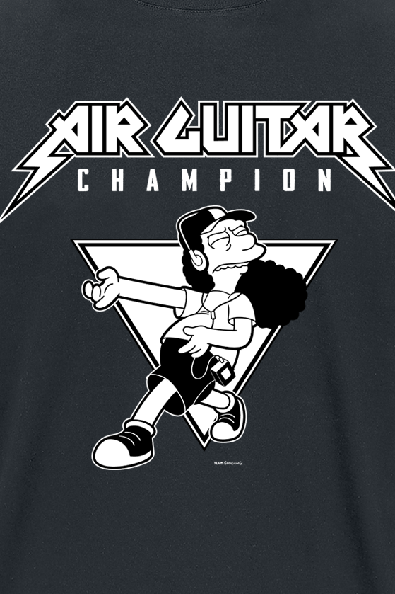 T-Shirt Manches courtes  de Les Simpson - Air Guitar Champion - S à XXL - pour Homme - noir - Les Simpson - View 2