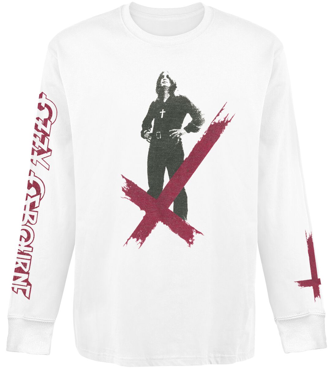 T-shirt manches longues  de Ozzy Osbourne - Crosses - S à XXL - pour Homme - blanc - Ozzy Osbourne