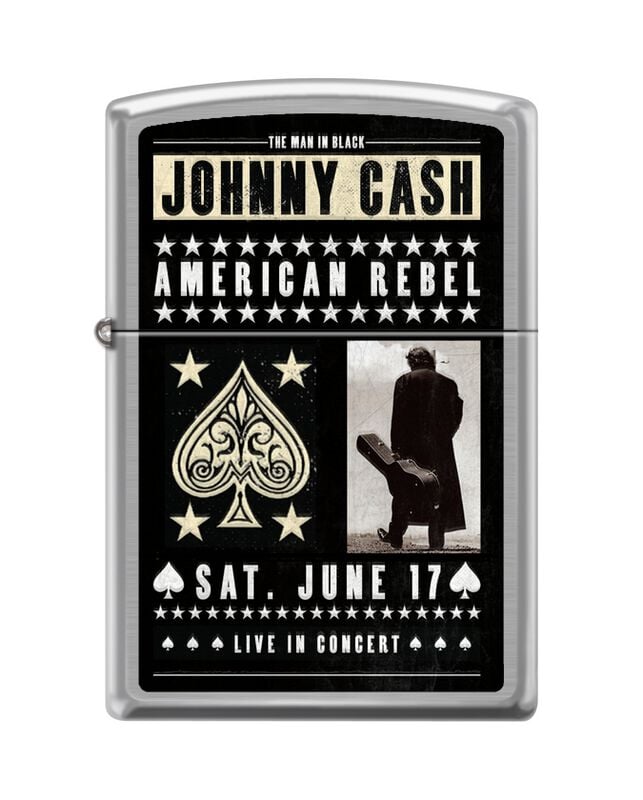 Briquet  de Johnny Cash - Zippo - Brushed Chrome - pour Indifférent - standard - Johnny Cash