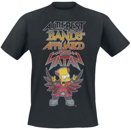 T-Shirt Manches courtes  de Les Simpson - All The Best Bands - S à XXL - pour Homme - noir - Les Simpson