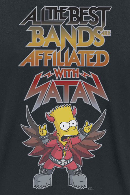 T-Shirt Manches courtes  de Les Simpson - All The Best Bands - S à XXL - pour Homme - noir - Les Simpson - View 2
