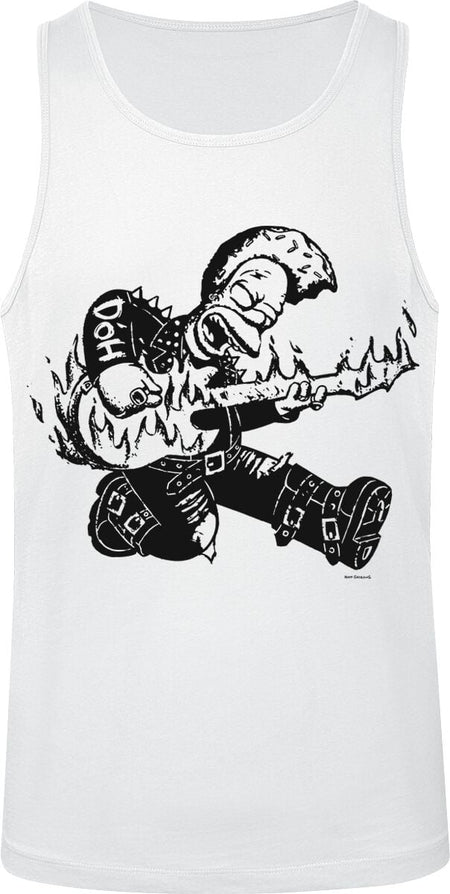 Débardeur  de Les Simpson - Homer avec Guitare - S à XXL - pour Homme - blanc - Les Simpson