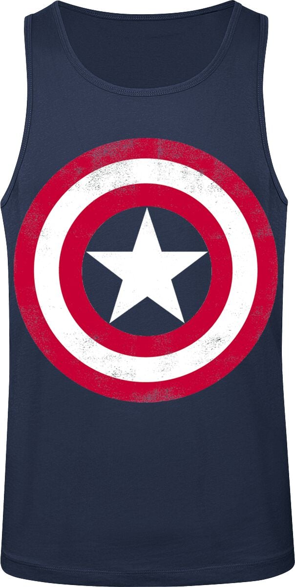 Débardeur  de Captain America - Logo Bouclier - S à XXL - pour Homme - marine - Captain America