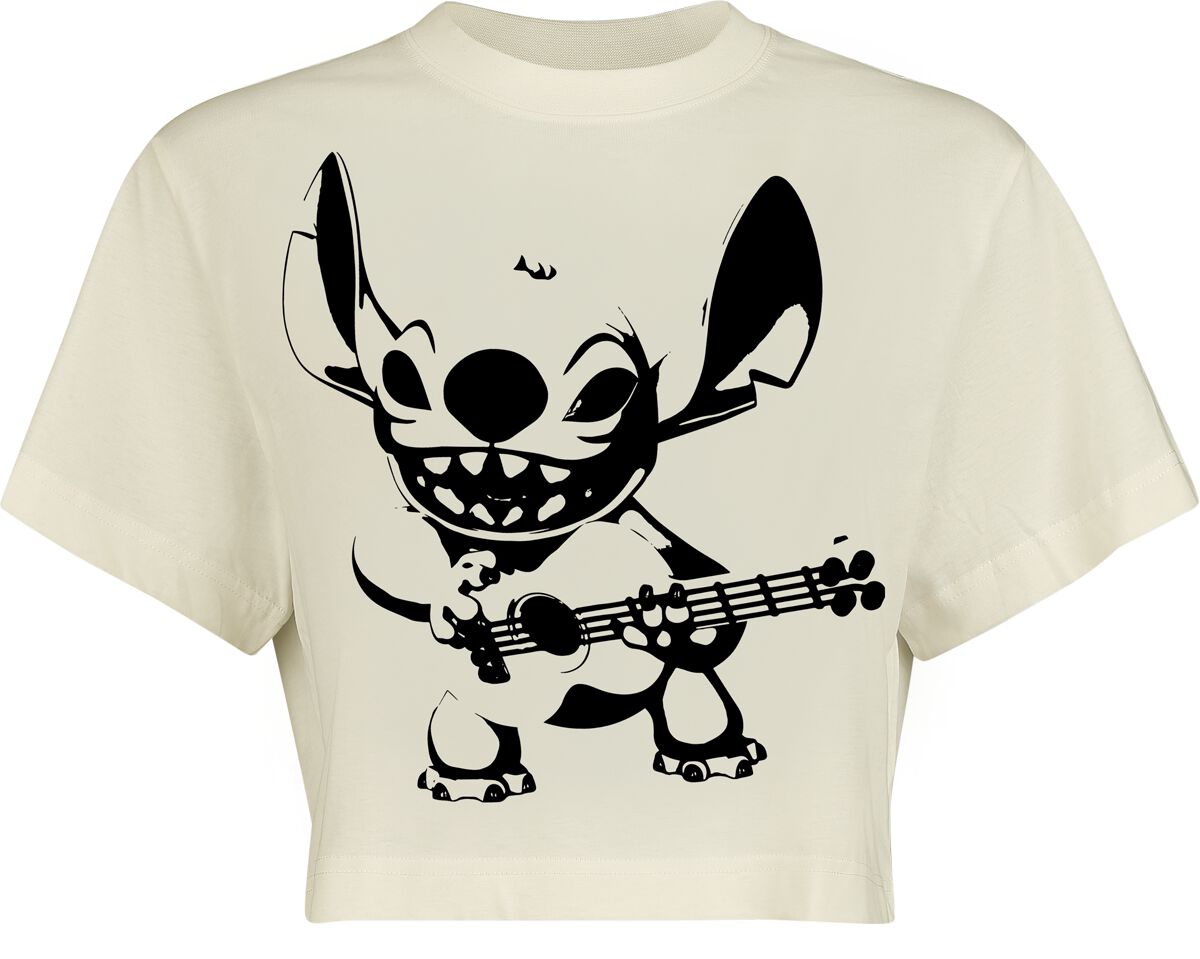 T-Shirt Manches courtes Disney de Lilo & Stitch - Stitch Guitar - S à XL - pour Femme - blanc - Lilo & Stitch