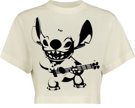 T-Shirt Manches courtes Disney de Lilo & Stitch - Stitch Guitar - S à XL - pour Femme - blanc - Lilo & Stitch