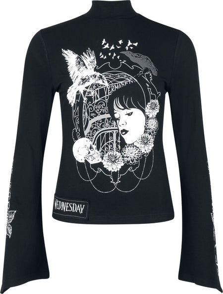 T-shirt manches longues  de Wednesday - Mirror Of Nevermore - S à XXL - pour Femme - noir - Wednesday
