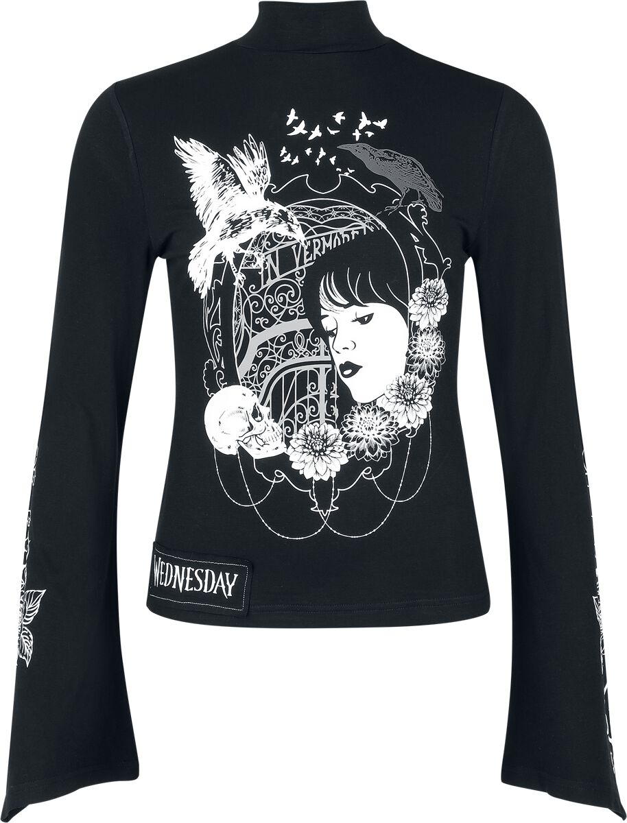 T-shirt manches longues  de Wednesday - Mirror Of Nevermore - S à XXL - pour Femme - noir - Wednesday